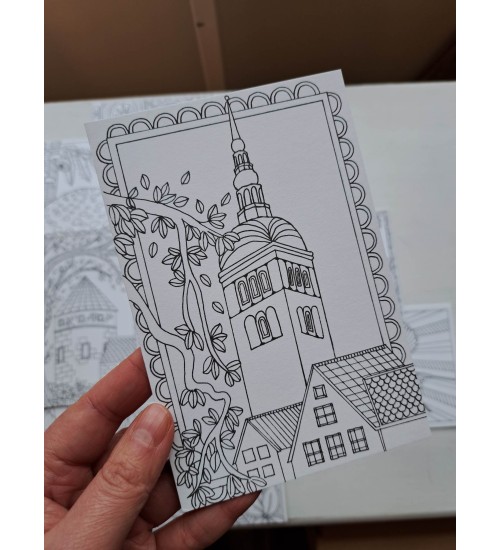 Värvitavate postkaartide komplekt "Illustreeritud Eesti", 12 kaarti